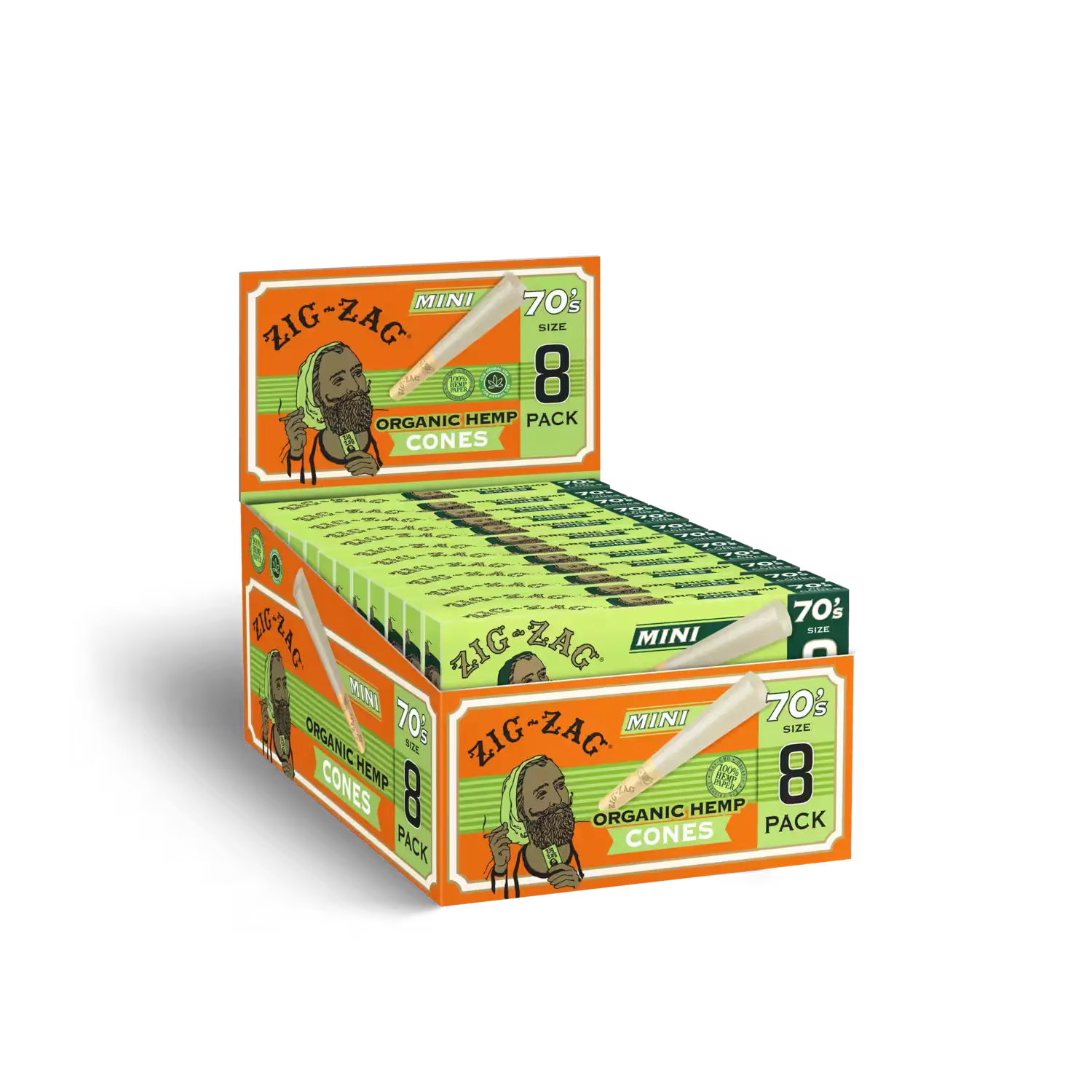 Organic Hemp Mini Pre Rolled Cones 70MM - 8 Pack