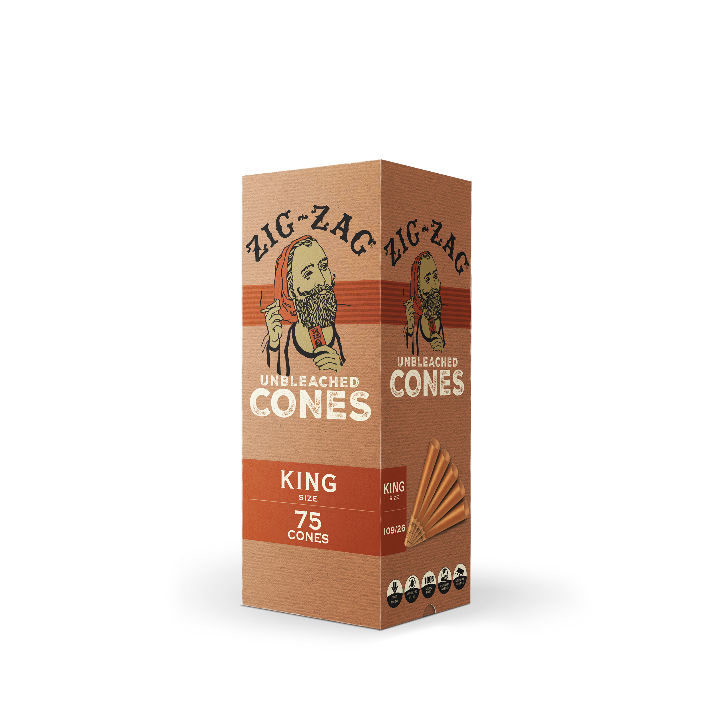 King Size Unbleached Pre-Rolled Cones – Zig-Zag