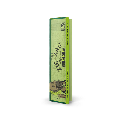 Organic hemp papers from Zig-Zag in a green King Slim booklet with natural gum arabic.