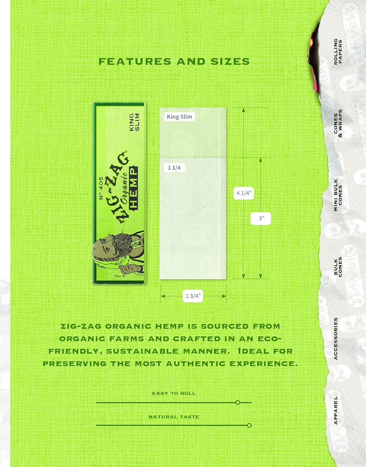 6 Pack Organic Hemp Papers King Slim 110 mm