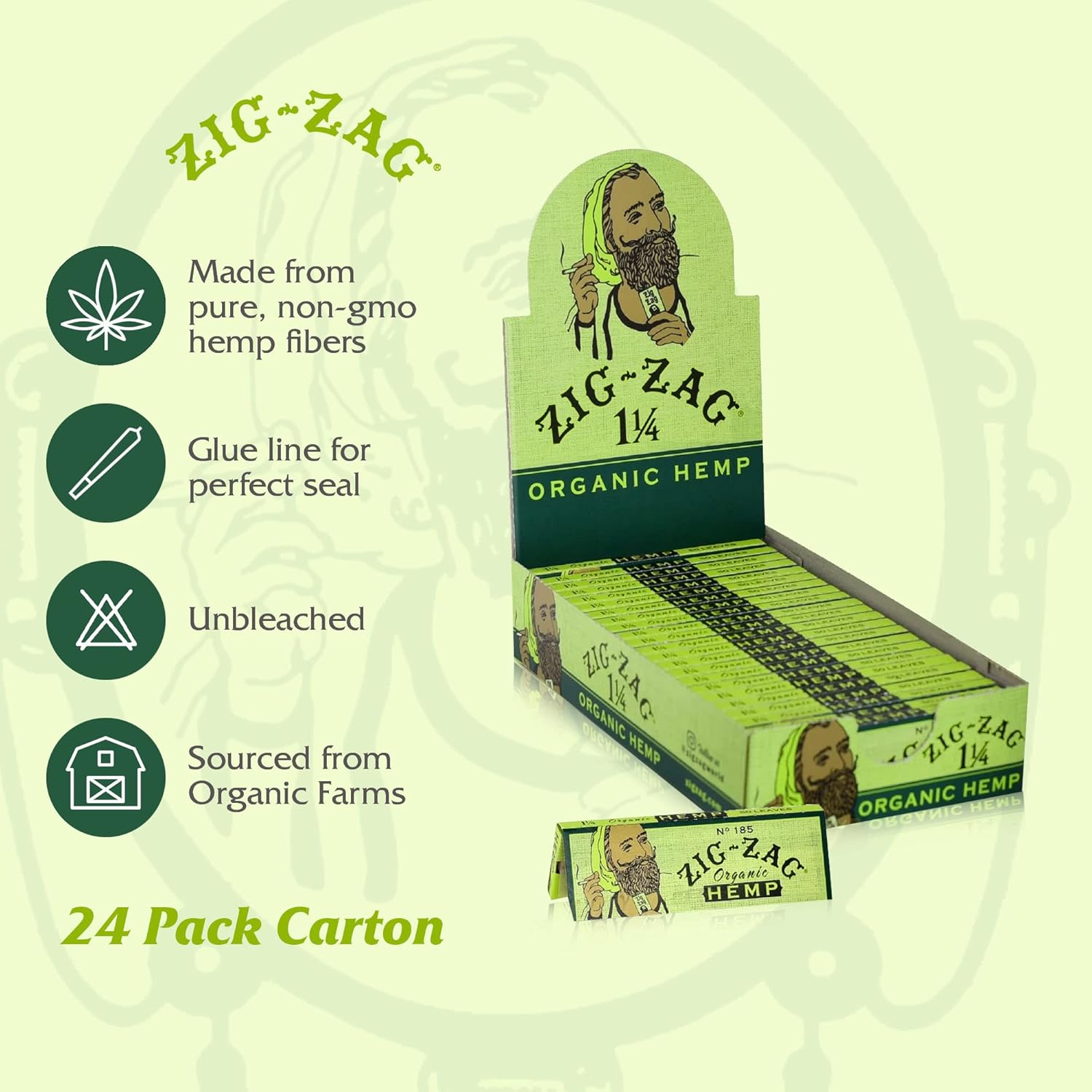 6 Pack Organic Hemp Papers 1 1/4