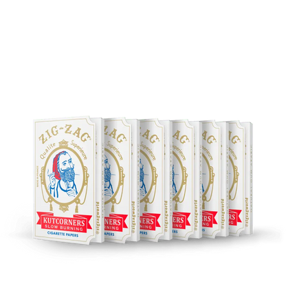 Slow burning rolling paper 6 pack of Zig-Zag Kutcorners for a smooth, even smoking experience.
