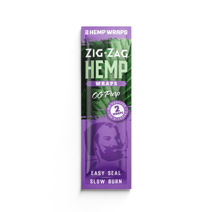 Hemp wraps Island Vibes flavor by Zig-Zag in tropical green and orange resealable packaging with 2 wraps.