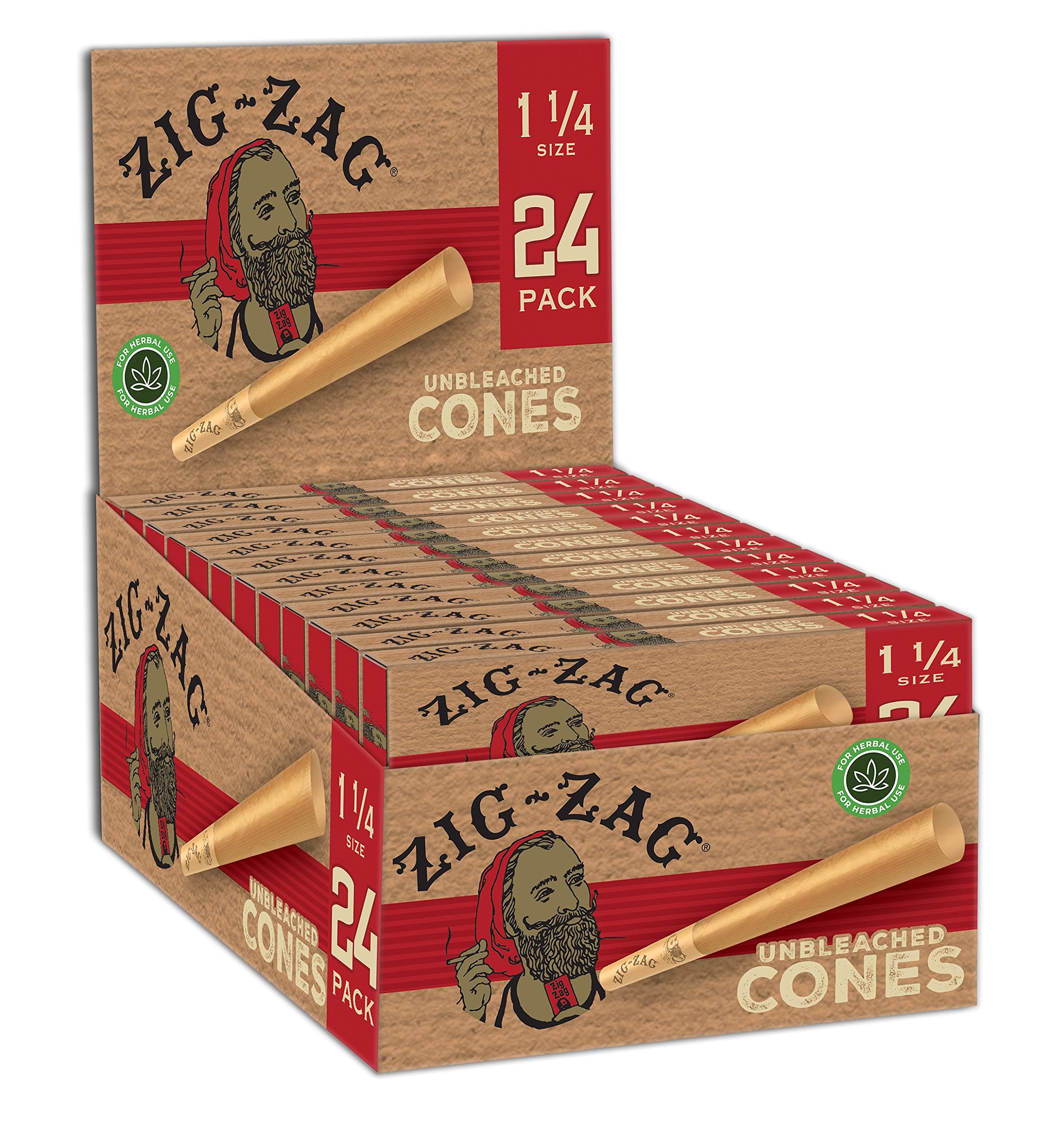 24 Ct Unbleached Cones 1 1/4