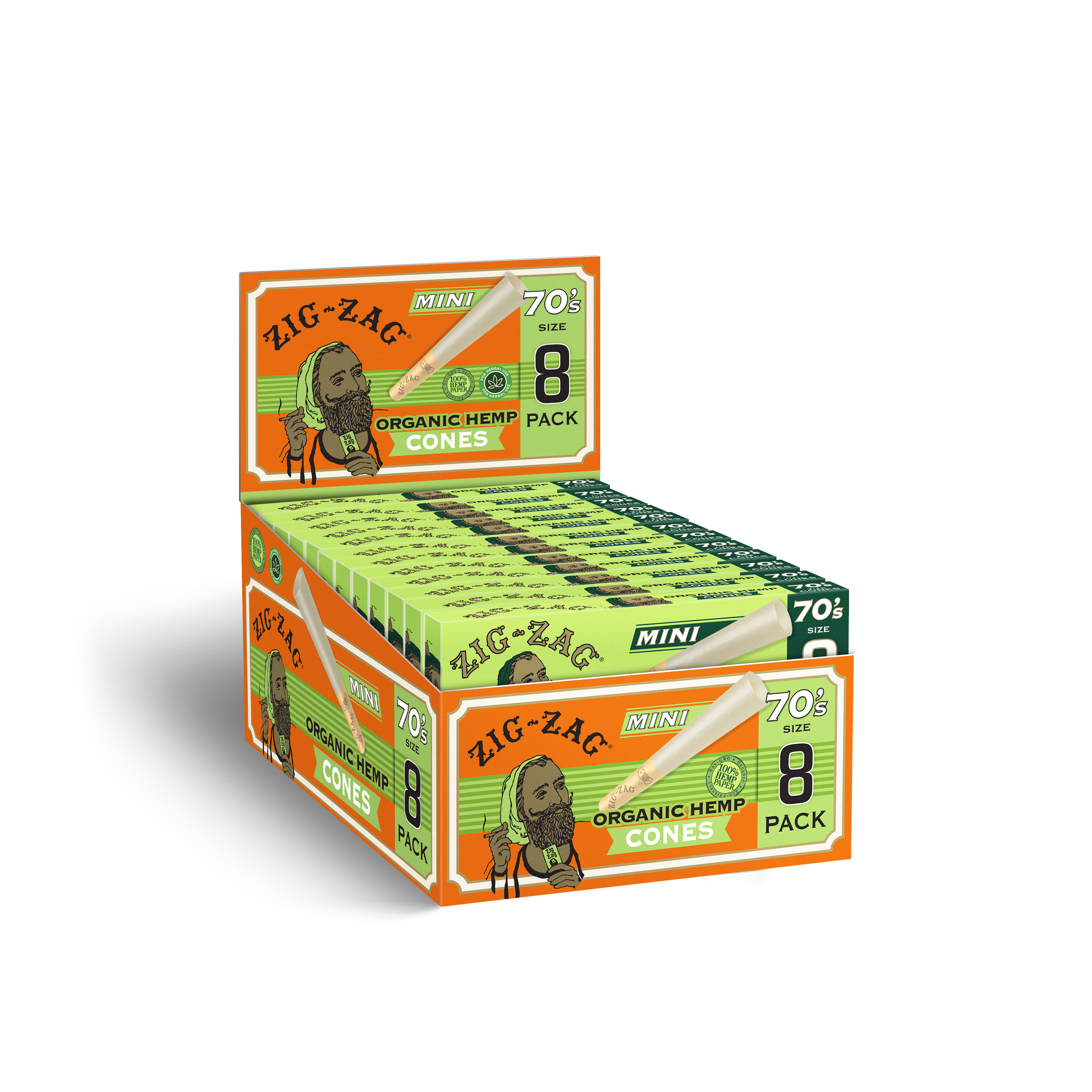 Organic Hemp Mini Pre Rolled Cones 70MM - 8 Pack