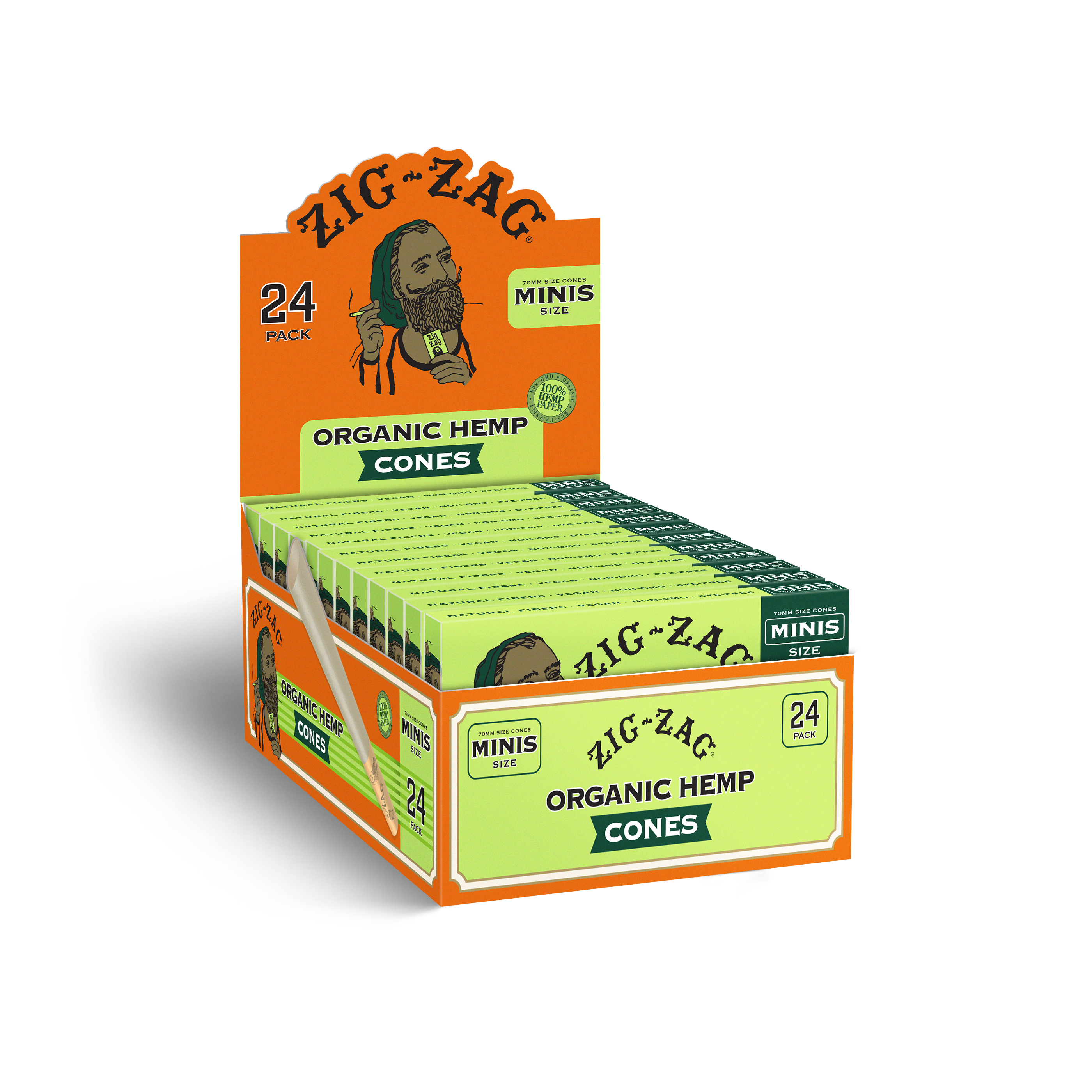 Organic Hemp  Pre Rolled Cones- 70MM - 24 Pack
