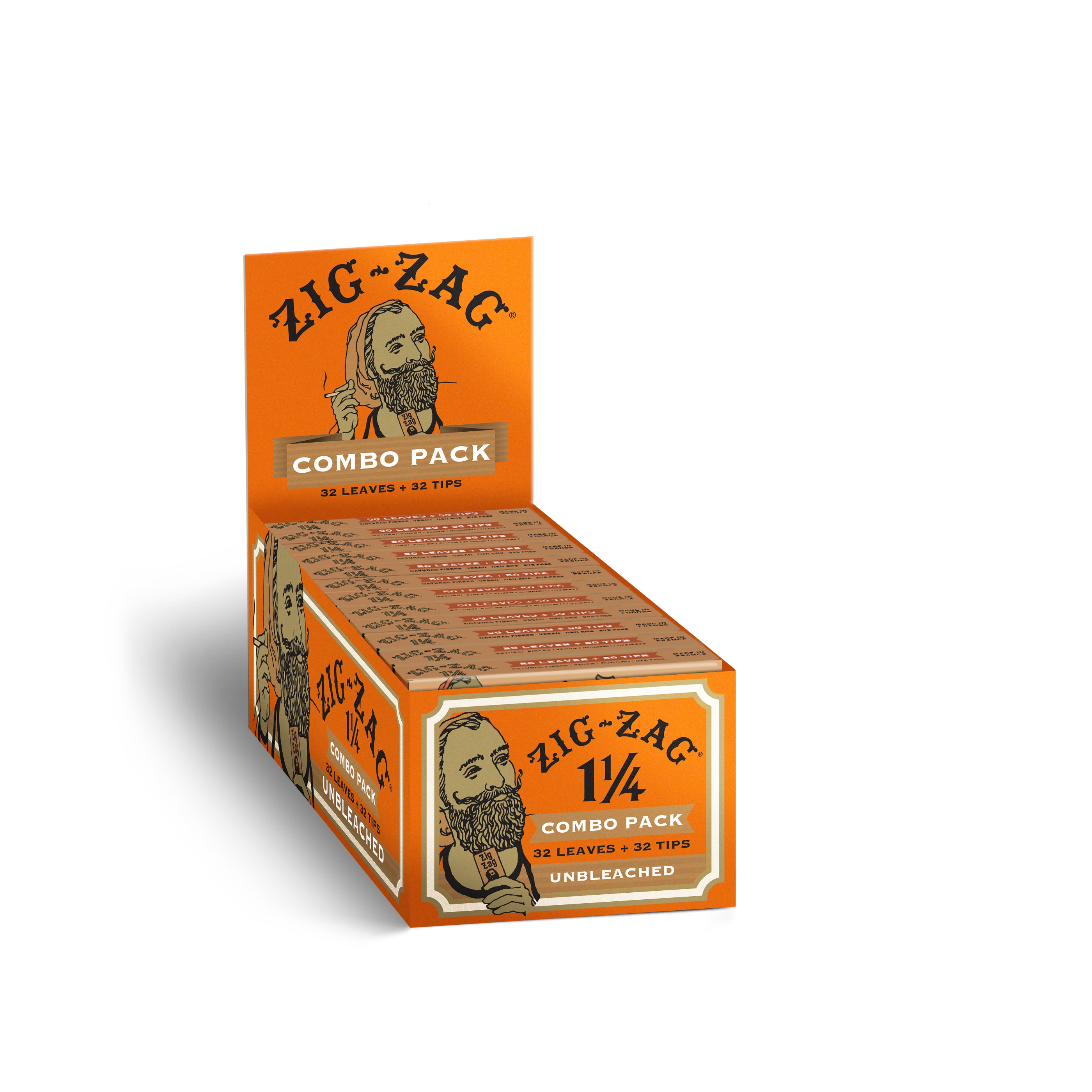 Zig-Zag Combo Pack - 1 1/4 Unbleached Carton