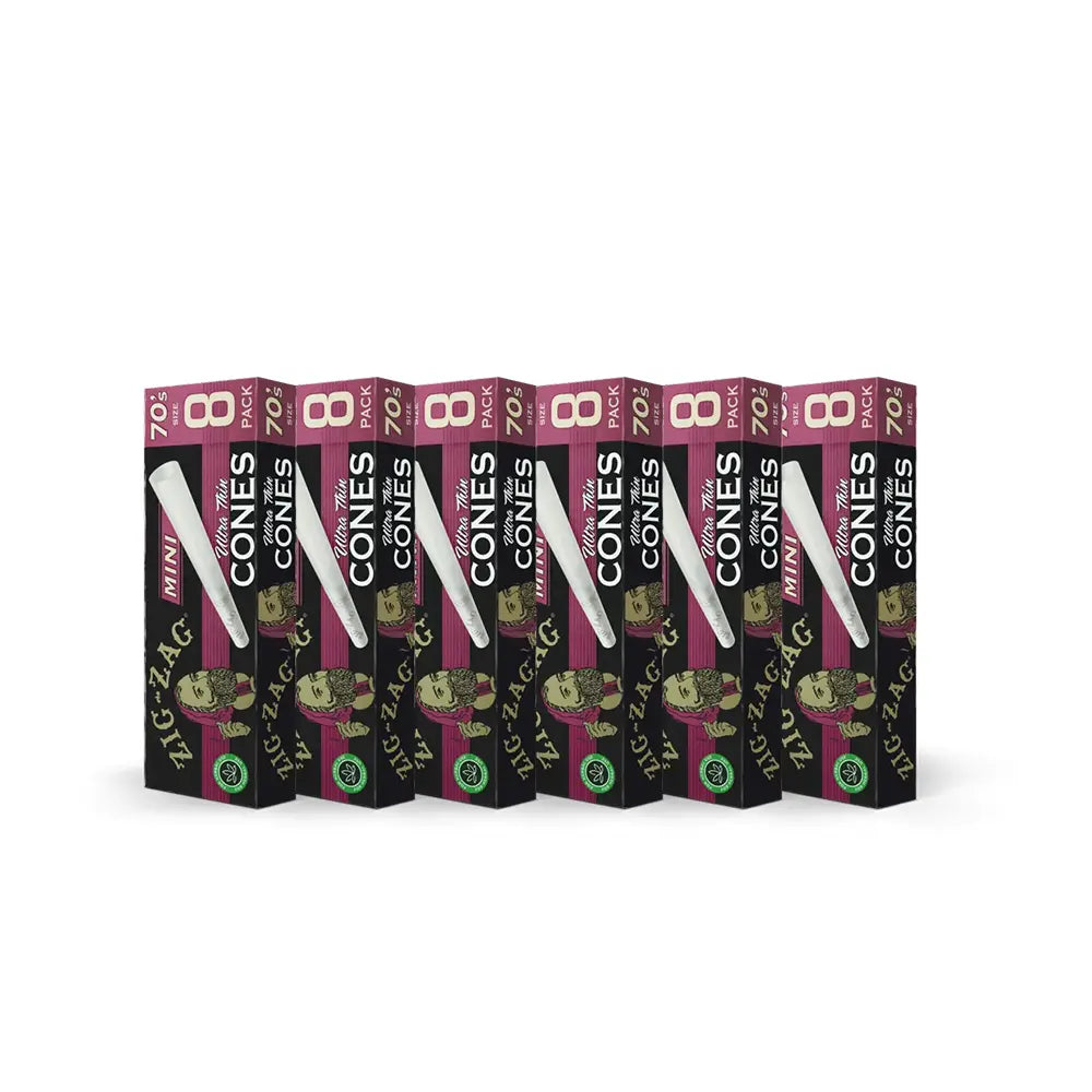 6 Pack Ultra-Thin Mini Pre Rolled Paper Cones -70MM