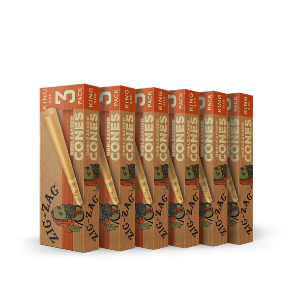 6 Pack Unbleached King Size Cones